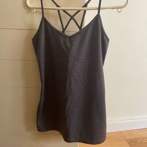 Alo Yoga Criss Cross Tank Grey